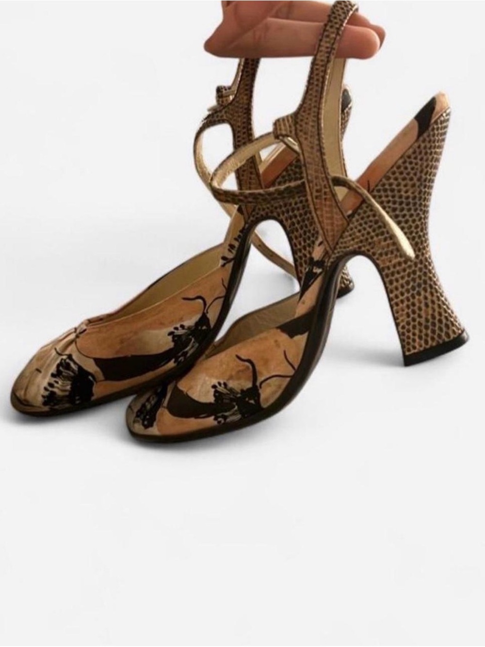 Prada Floral Curved Lizard Heel - Picture 3 of 8